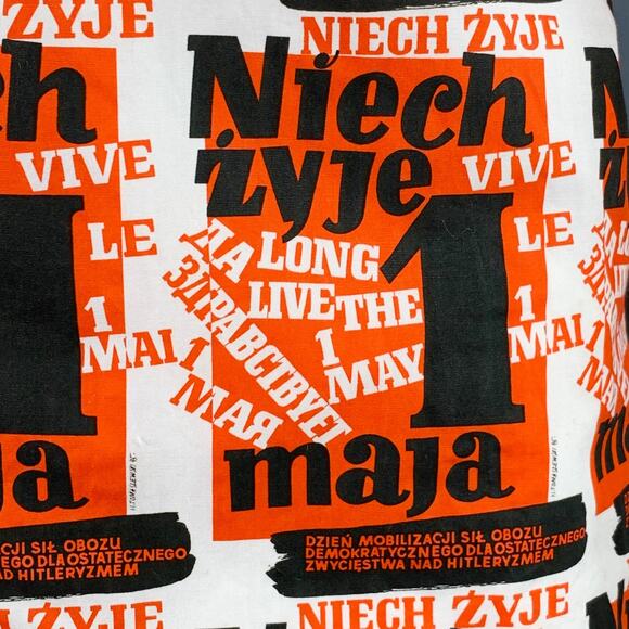 COMME des GARCONS SHIRT Size XL Red Black White Print Cotton Long Sleeve Shirt - Picture 2 of 6